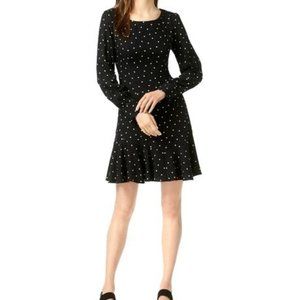 Bar III Ruffle-Hem Polka Dot Fit + Flare Dress